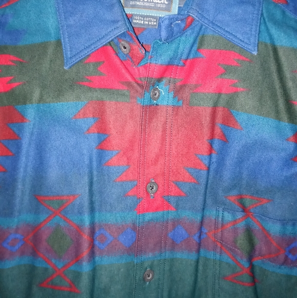 🆕Woolrich | VINTAGE deadstock Aztec Western Print Ranch Wear Shirt Size Medium - Picture 4 of 14